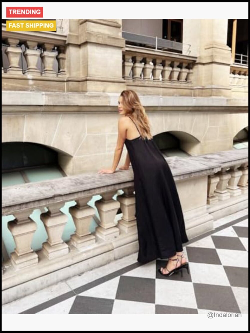 Linen Maxi Dress with Spaghetti Straps Backless Casual Beach - Picture 2 of 7